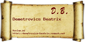 Demetrovics Beatrix névjegykártya